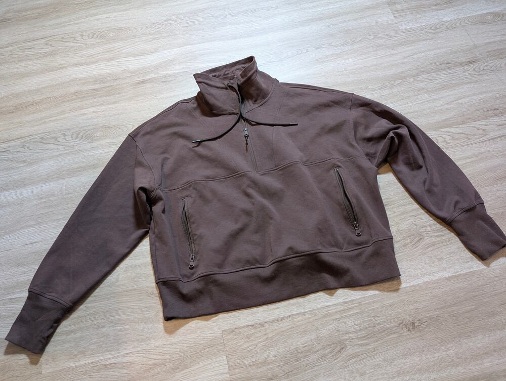 Old Navy Active Womens 2X Brown Dynamic Fleece Quarter Zip Pullover Sweatshirt - Picture 1 of 7